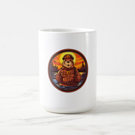 Beaver Firefighter  コーヒーマグカップ (中央)