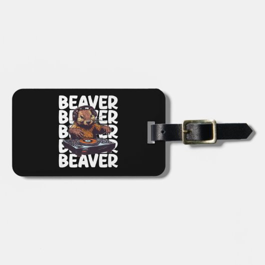 Beaver Lover DJ生成ラベル ラゲッジタグ (正面横)