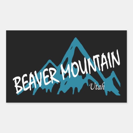 Beaver Mountain Resort Mountains 長方形シール (正面)