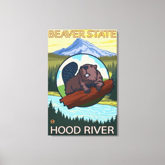 Beaver & Mt. Hood - Hood River, Oregon キャンバスプリント (正面)