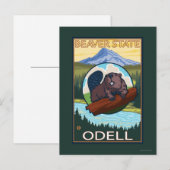 Beaver & Mt. Hood - Odell、オレゴン ポストカード (正面/裏面)