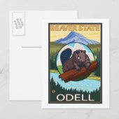 Beaver & Mt. Hood - Odell、オレゴン ポストカード (正面/裏面)