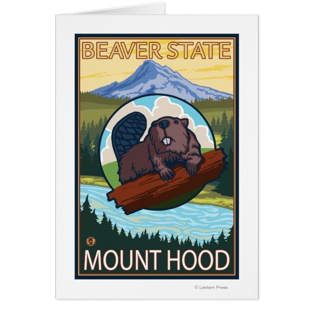 Beaver & Mt. Hood、OregonVintage Travel Poster (正面)