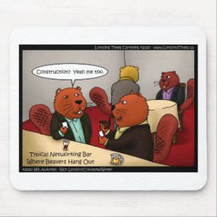 Beaver Networking Funny Gifts Tees & Cards マウスパッド