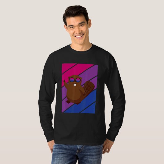 Beaver Pride Bisexual Flag LGBTQ Proud Ally Pride  Tシャツ (正面フル)