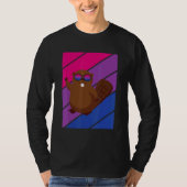 Beaver Pride Bisexual Flag LGBTQ Proud Ally Pride  Tシャツ (正面)