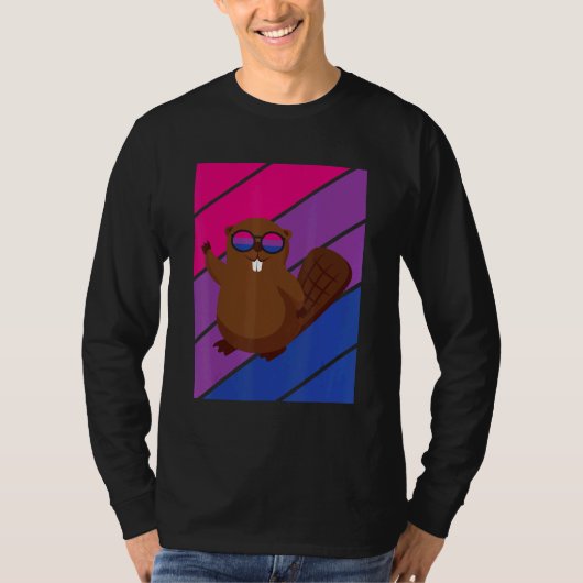 Beaver Pride Bisexual Flag LGBTQ Proud Ally Pride  Tシャツ (正面)