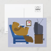 Beaver Watching TV Postcard シーズンポストカード (正面/裏面)