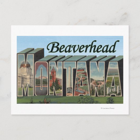 Beaverhead, Montana – ラージレターシーン ポストカード (正面)