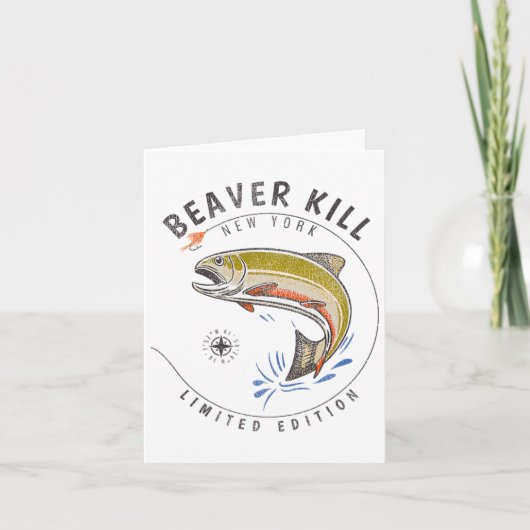 Beaverkill River New York Fly Fishing Souvenir Bea カード (正面)