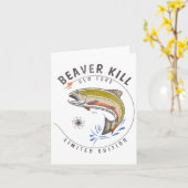Beaverkill River New York Fly Fishing Souvenir Bea カード (黄色い花)