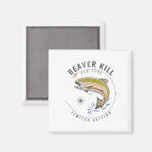 Beaverkill River New York Fly Fishing Souvenir Bea マグネット (正面/裏面)