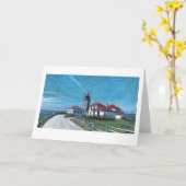 Beavertail Light house in Jamestown, RI カード (黄色い花)