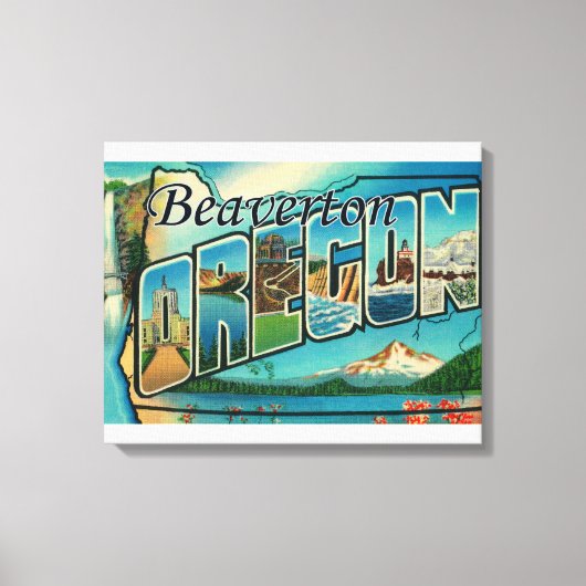 Beaverton, Oregon – ラージ・レター・シーン キャンバスプリント (正面)