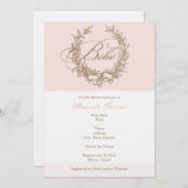 Bebe -ピンクのフランスのなベビーシャワーの招待状 招待状 (正面/裏面)