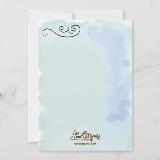 Bebe -フランス人の刺激を受けたなベビーシャワーの招待 招待状 (裏面)