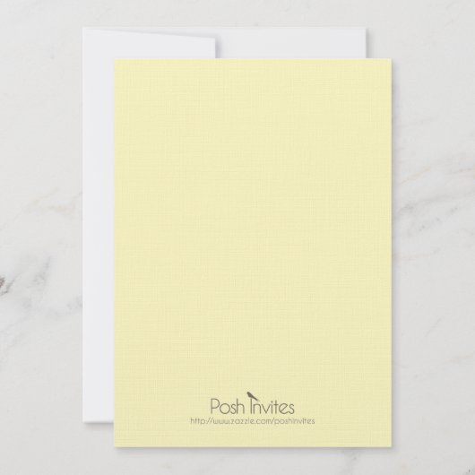 Bebe -黄色くフランスのなベビーシャワーの招待状 招待状 (裏面)