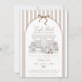 Bebe Cafe Home Cafe Themed Baby Shower 招待状 (正面)