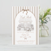 Bebe Cafe Home Cafe Themed Baby Shower 招待状 (スタンド正面)