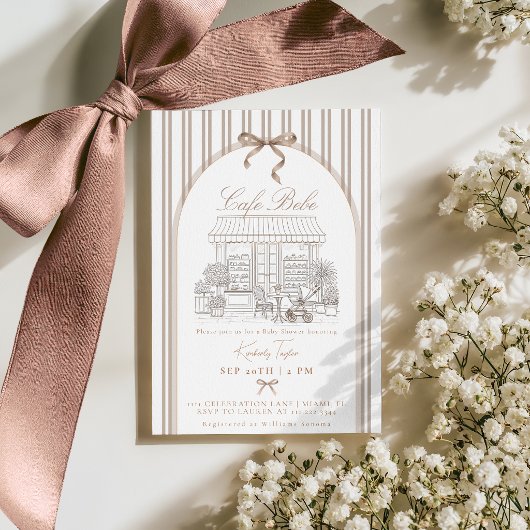 Bebe Cafe Home Cafe Themed Baby Shower 招待状