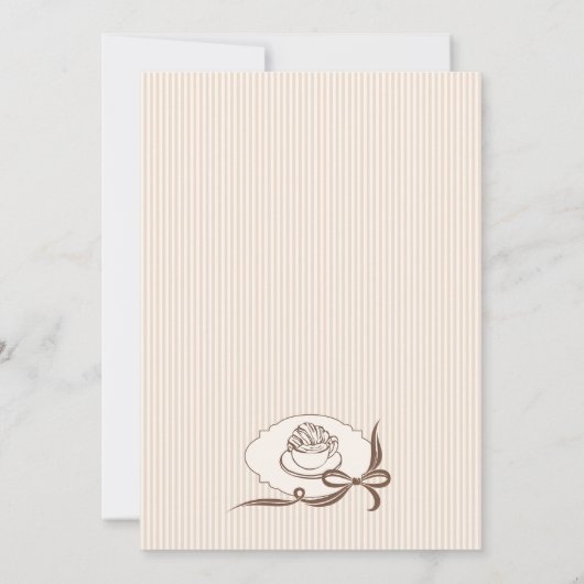 Bebe Cafe Parisian Theme Bow Coffee Baby Shower 招待状 (裏面)