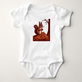 🐿️ Bébé Écureuil d'Automne – Vêtement Bébé ベビーボディスーツ