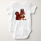 🐿️ Bébé Écureuil d'Automne – Vêtement Bébé ベビーボディスーツ (裏面)