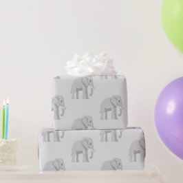 Bébé éléphant mignon au bord du lac - Anniversaire ラッピングペーパー