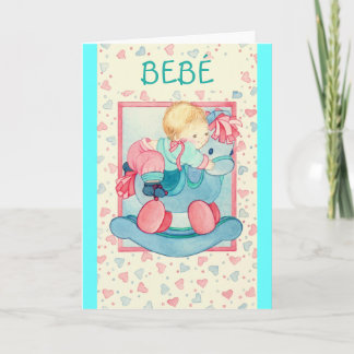 "BEBÉ EN PONEYES" - Tarjeta Feliz Nacimiento カード