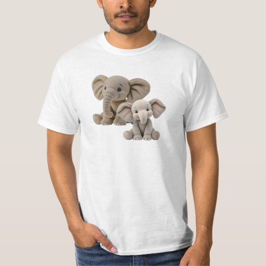 bébé et maman éléphant trop mignons. tシャツ (正面)