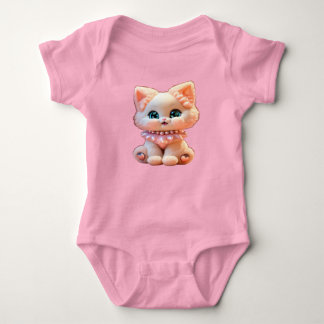 Bebê gatinho de pérola 3D fofo ベビーボディスーツ