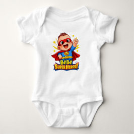 Bébé Super Héros Cute Baby Superhero Illustration ベビーボディスーツ