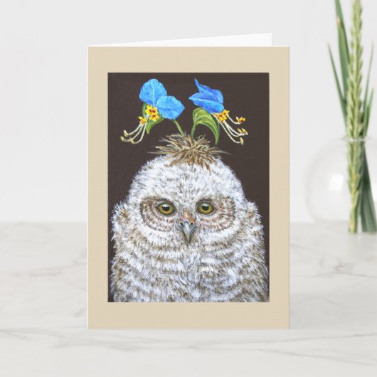 Bebebee the owlet greeting card カード (正面)