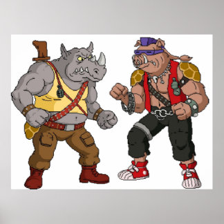Bebop Rocksteady – ビッおもしろいクプリント ポスター