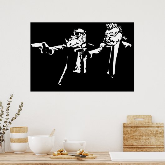 Bebop Rocksteady Thug life Pfiction mashup ポスター (キッチン)