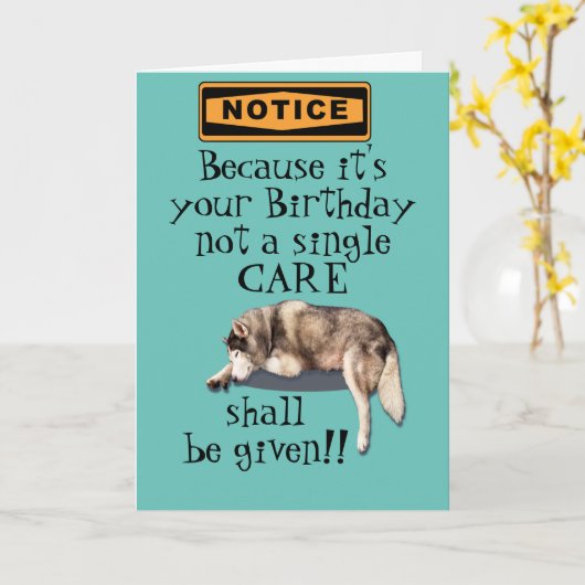because it's your birthday not a care  bday card カード (黄色い花)