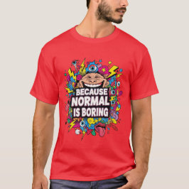 Because Normal Is Boring – Funny Pop Art T-Shirt Tシャツ