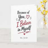 Because of You I Believe in Myself Personalized カード (黄色い花)