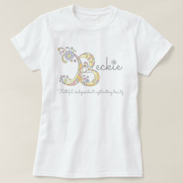 Beckie girls B nameモノグラムティーを意味する Tシャツ