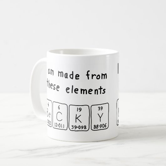 Beckyの周期表の名前のマグ コーヒーマグカップ (正面左)