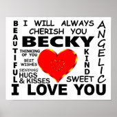 Becky I Love You ポスター (正面)