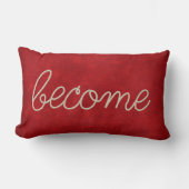BECOME Rope Text on Red Leather ランバークッション (正面)