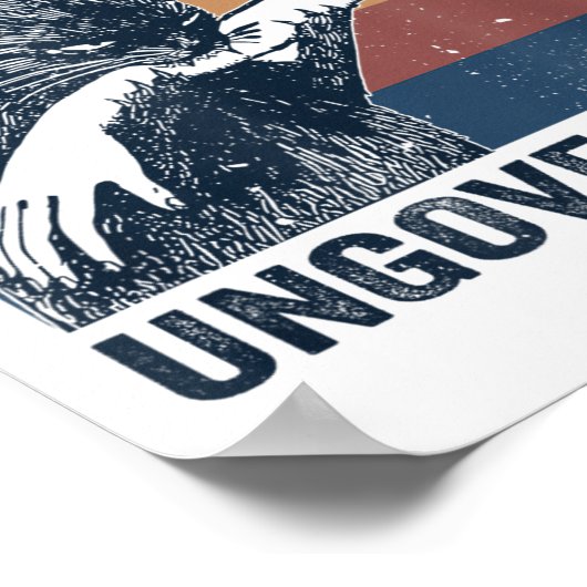 Become Ungovernable - Black Cat Biting Hand Funny  ポスター (角)