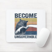 Become Ungovernable - Black Cat Biting Hand Funny  マウスパッド (マウス)