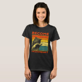 Become Ungovernable - Black Cat Biting Hand Funny  Tシャツ (正面フル)