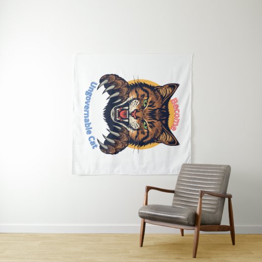 Become Ungovernable Cat タペストリー (インサイチュ(横))