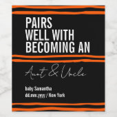 Becoming Aunt Uncle Mom Dad Pregnancy ワインラベル (シングルラベル)