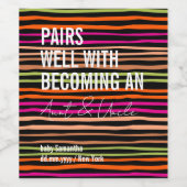 Becoming Aunt Uncle New Mom Dad Pregnancy ワインラベル (シングルラベル)