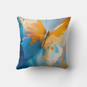 Becoming Light – Abstract Butterfly In Motion クッション (裏面)