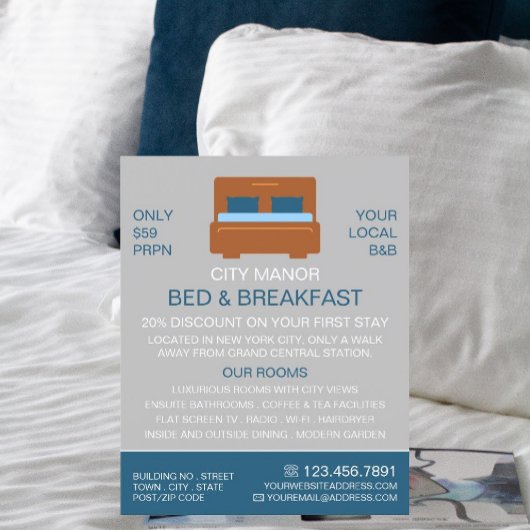 Bed Logo, Bed & Breakfast Accommodation Advert チラシ